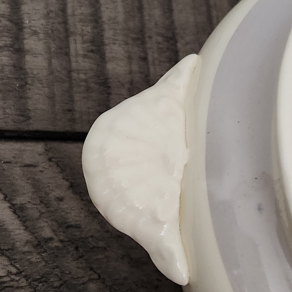 Vintage Homer Laughlin Nautilus Grey Gardenia Footed Sugar Bowl Lid Creamer Set - Picture 9 of 13